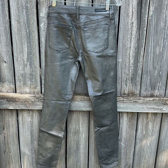 🦋 Faux LEATHER pants skinny Jeans METALLIC black ARTICLES OF SOCIETY SZ 25 NWOT - Picture 7 of 8
